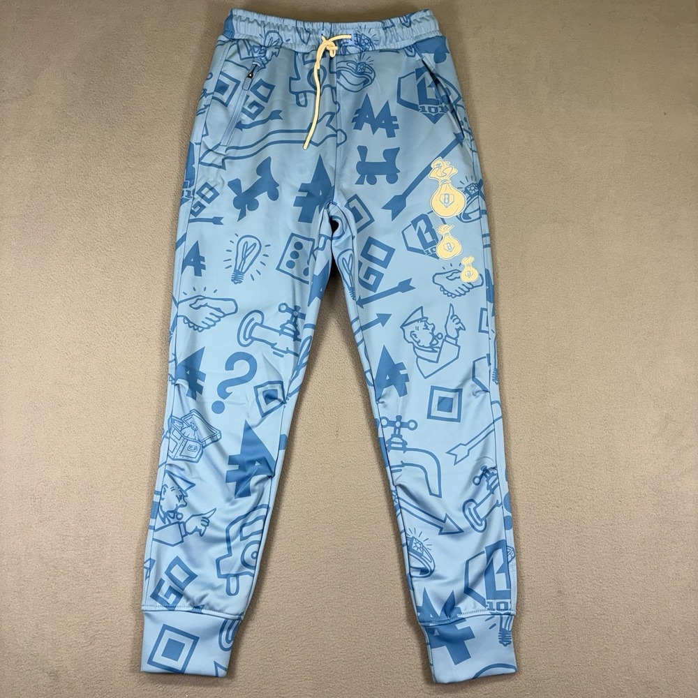 Baseball Lifestyle 101 x Monopoly Grand Slam Joggers Mens Small NWT Blue